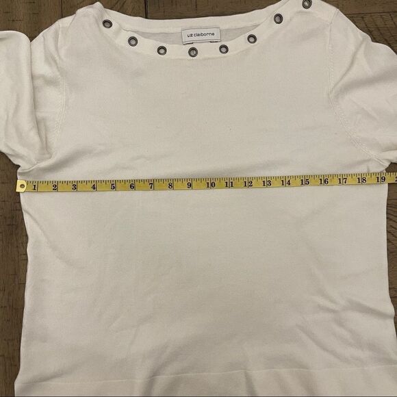 Liz Claiborne Ivory Boatneck Summer Sweater - Picture 6 of 8